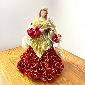 Mark Roberts Angel With‎ Violin Red Velvet Gown 18" Philippines - READ